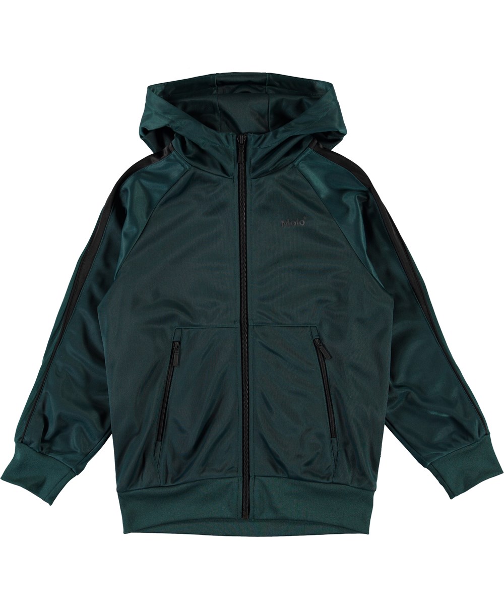Miorian - Night Forest - Dark green track jacket with black stripes 