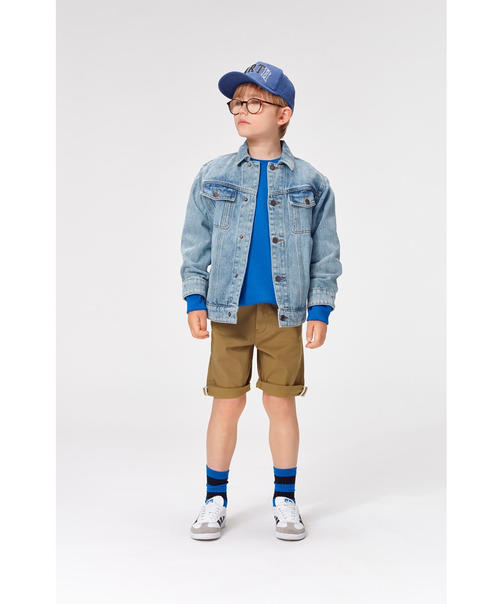 Mir - Royal Blue - Blue sweatshirt with embroidered patch