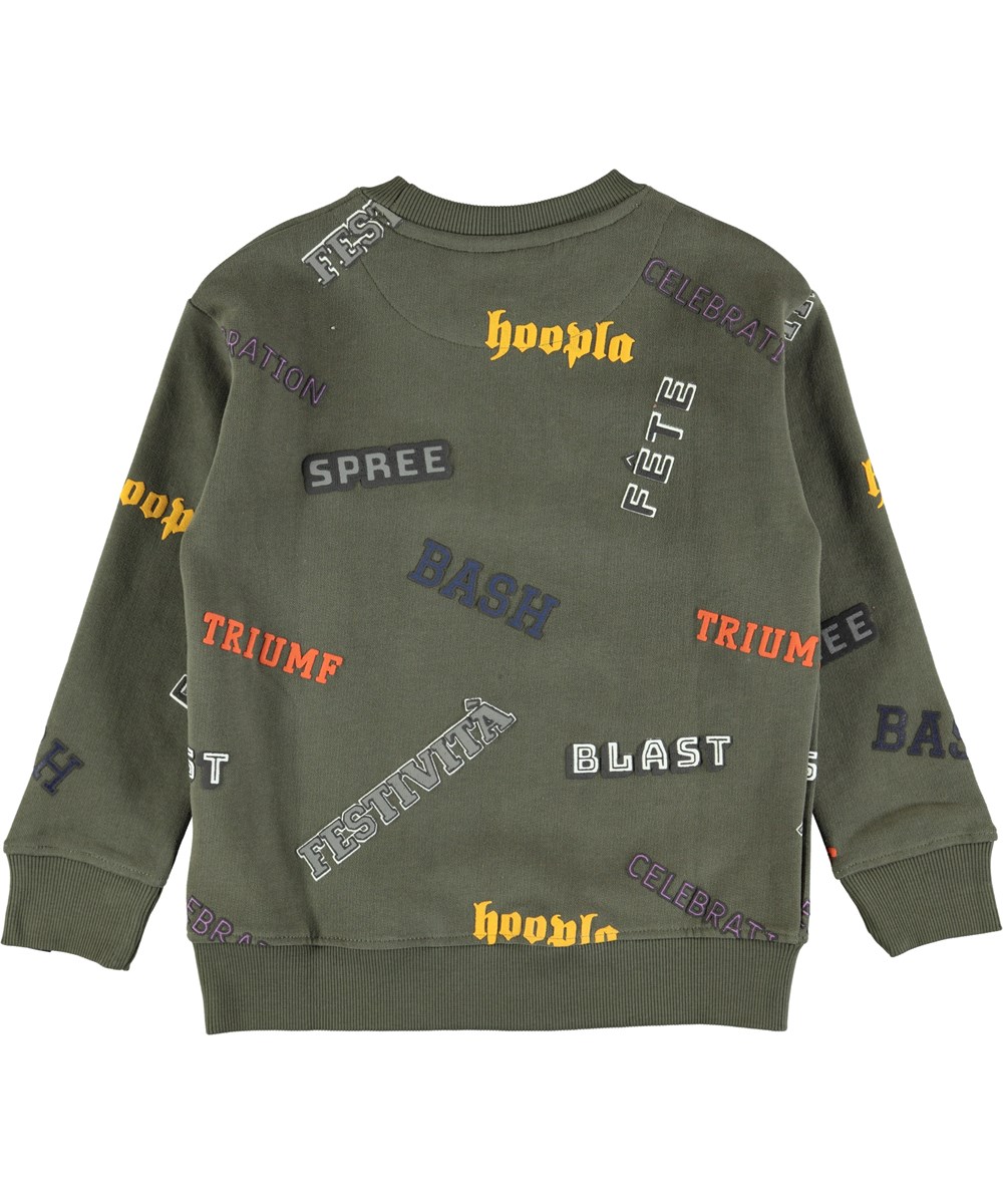 Mogens - Crocodile - Green sweatshirt with graphic text 