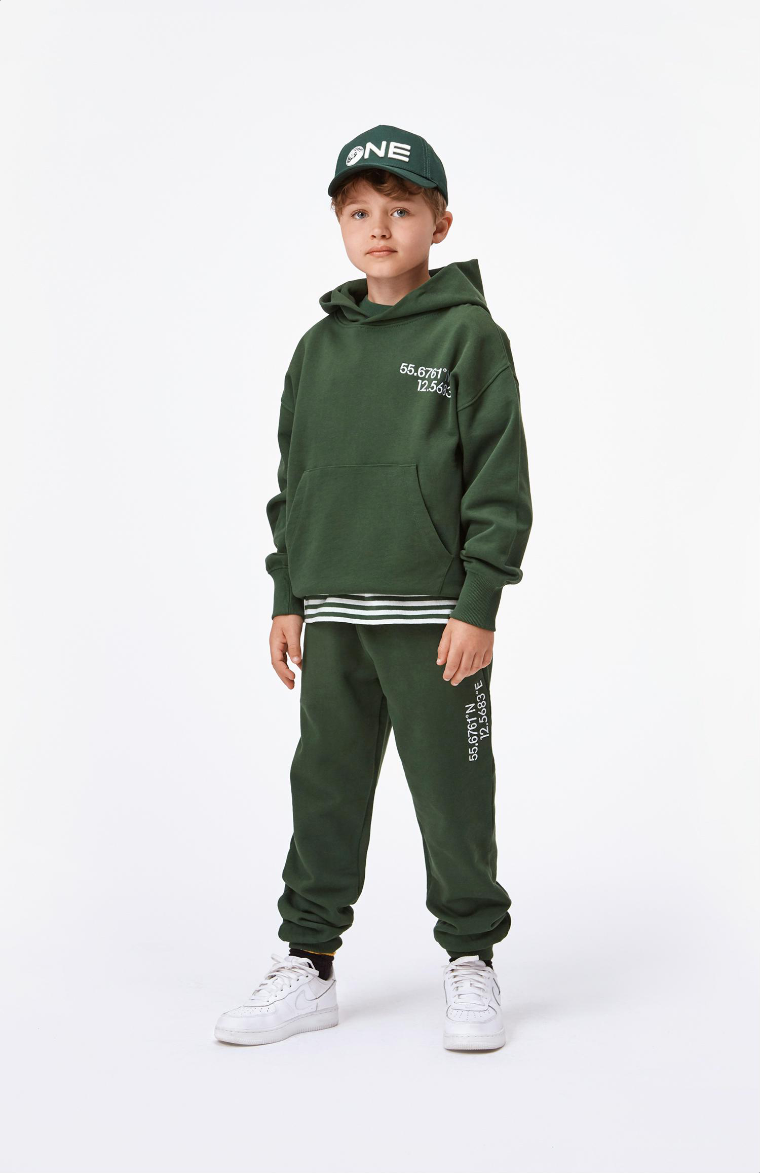 Moz - Eden - Green organic sweatshirt with coordinates - Molo