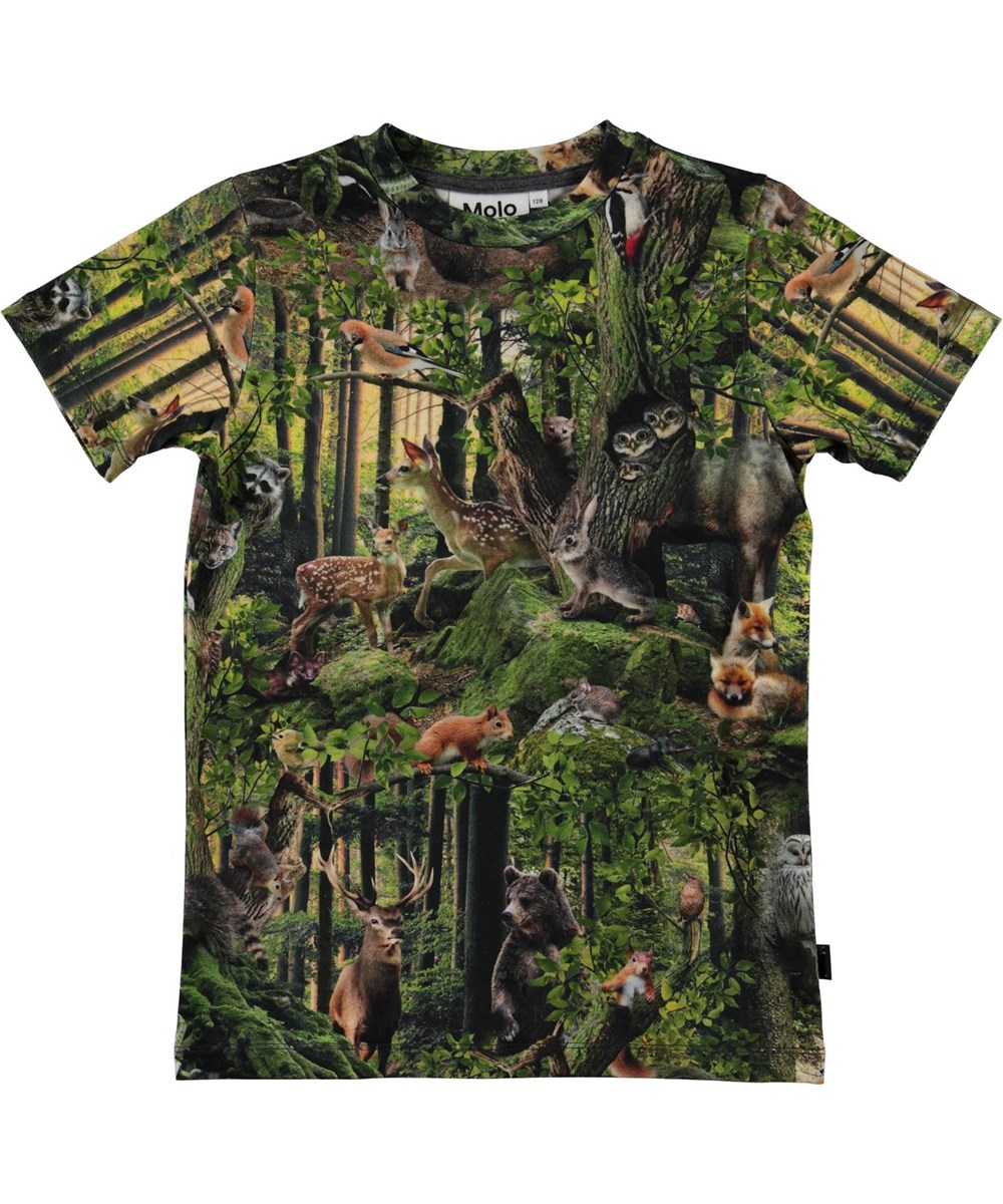 Ralphie - Forest Life - Organic t-shirt with a forest print and animals 