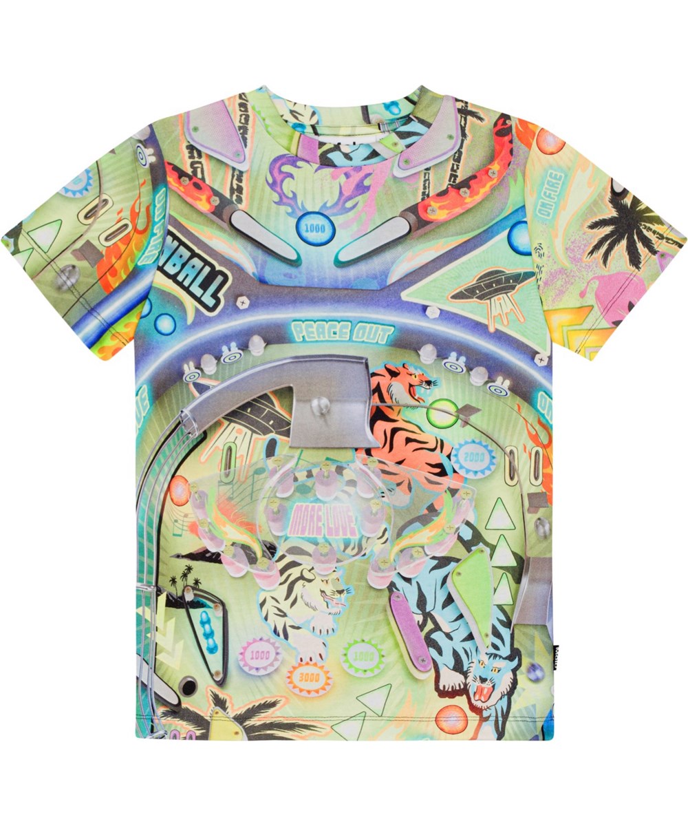 Ralphie - Pinball - Multi-coloured, organic t-shirt with pinball print