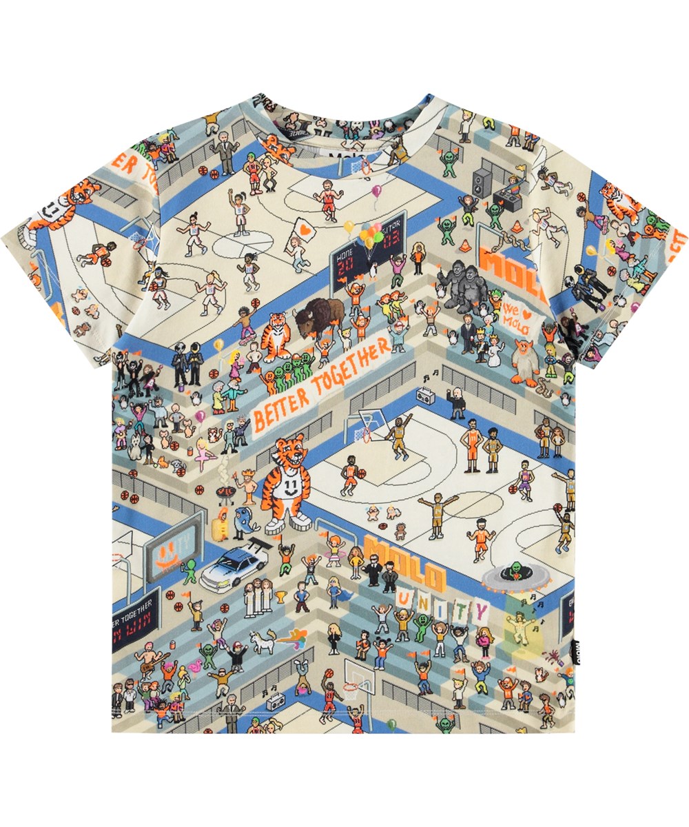 Ralphie - Pixel Basket - T-shirt for children made of organic cotton with a print 