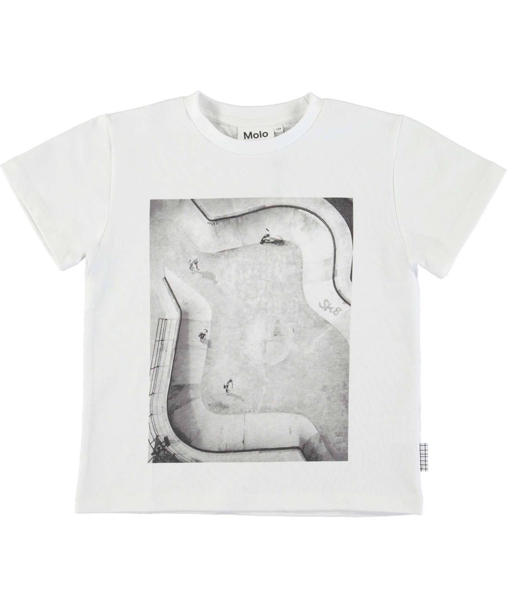 Rame - Skate Bowl - White t-shirt with skate ramp print