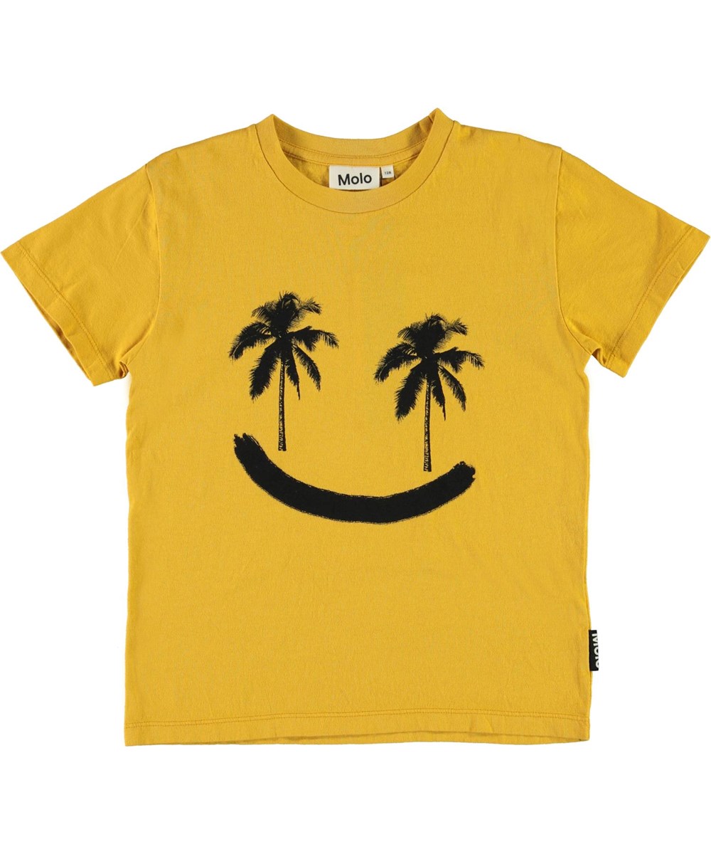 Rame - Sunrise - Yellow smiley palm tree t-shirt