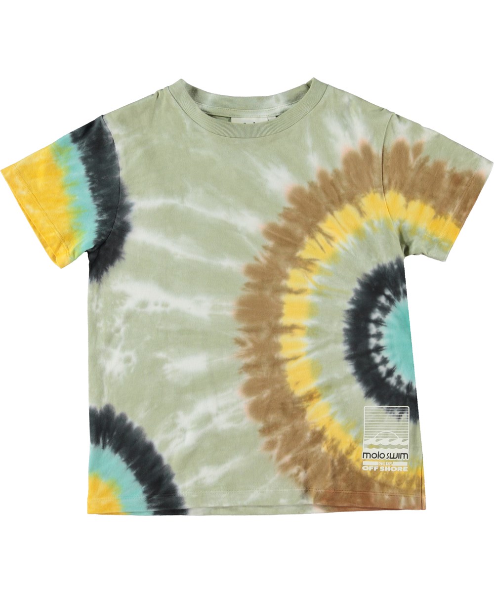 Rame - Tie Dye Spin - Grey organic t-shirt with tie-dye spirals