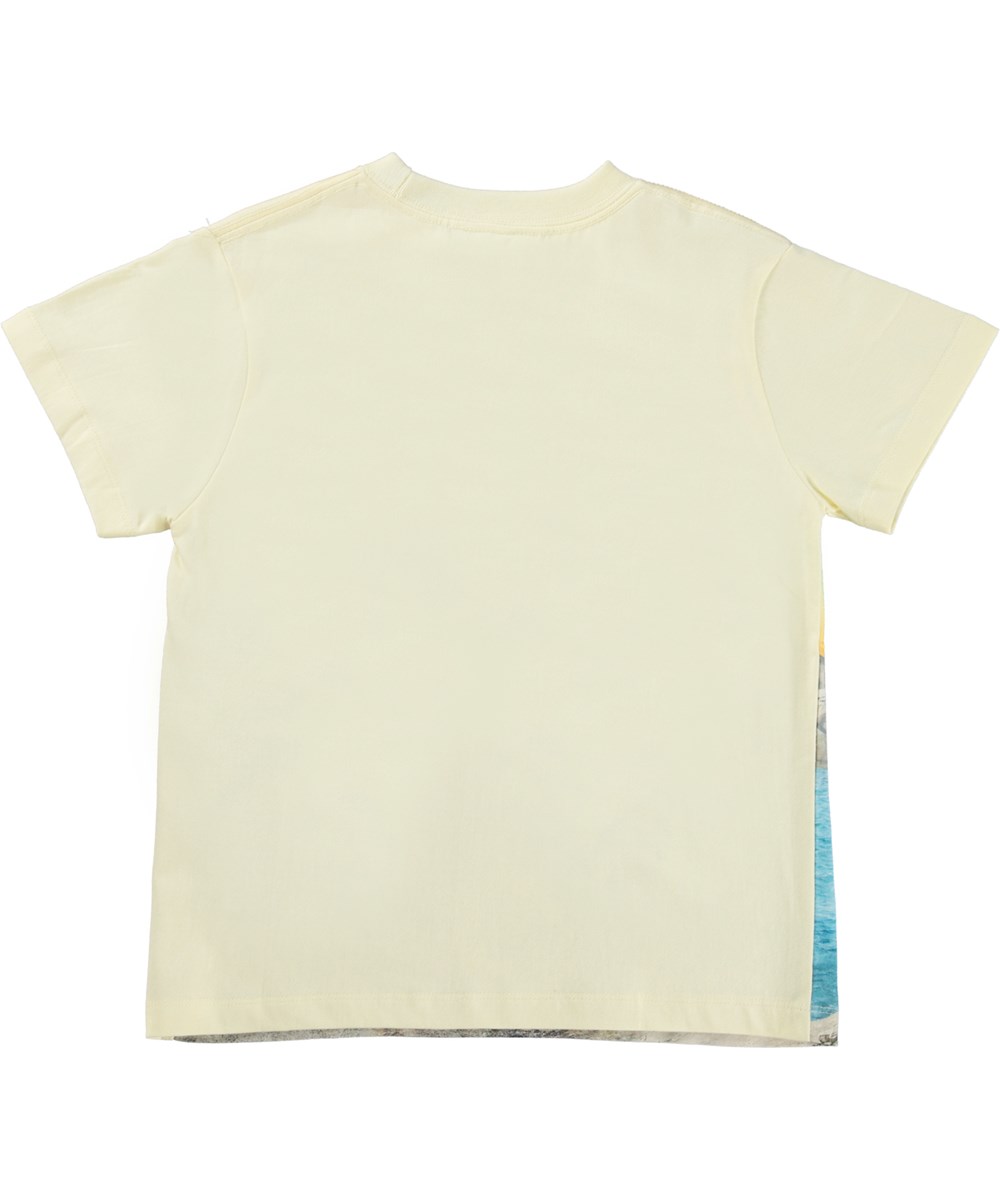 Rame - Yellow Sky Dino - Organic t-shirt with dinosaur print