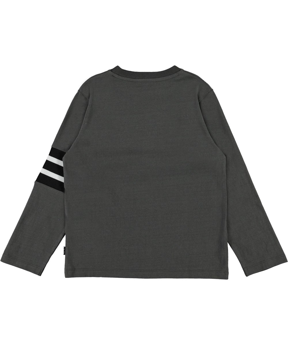 Ras - Beluga - Long sleeve, brown organic top with stripes