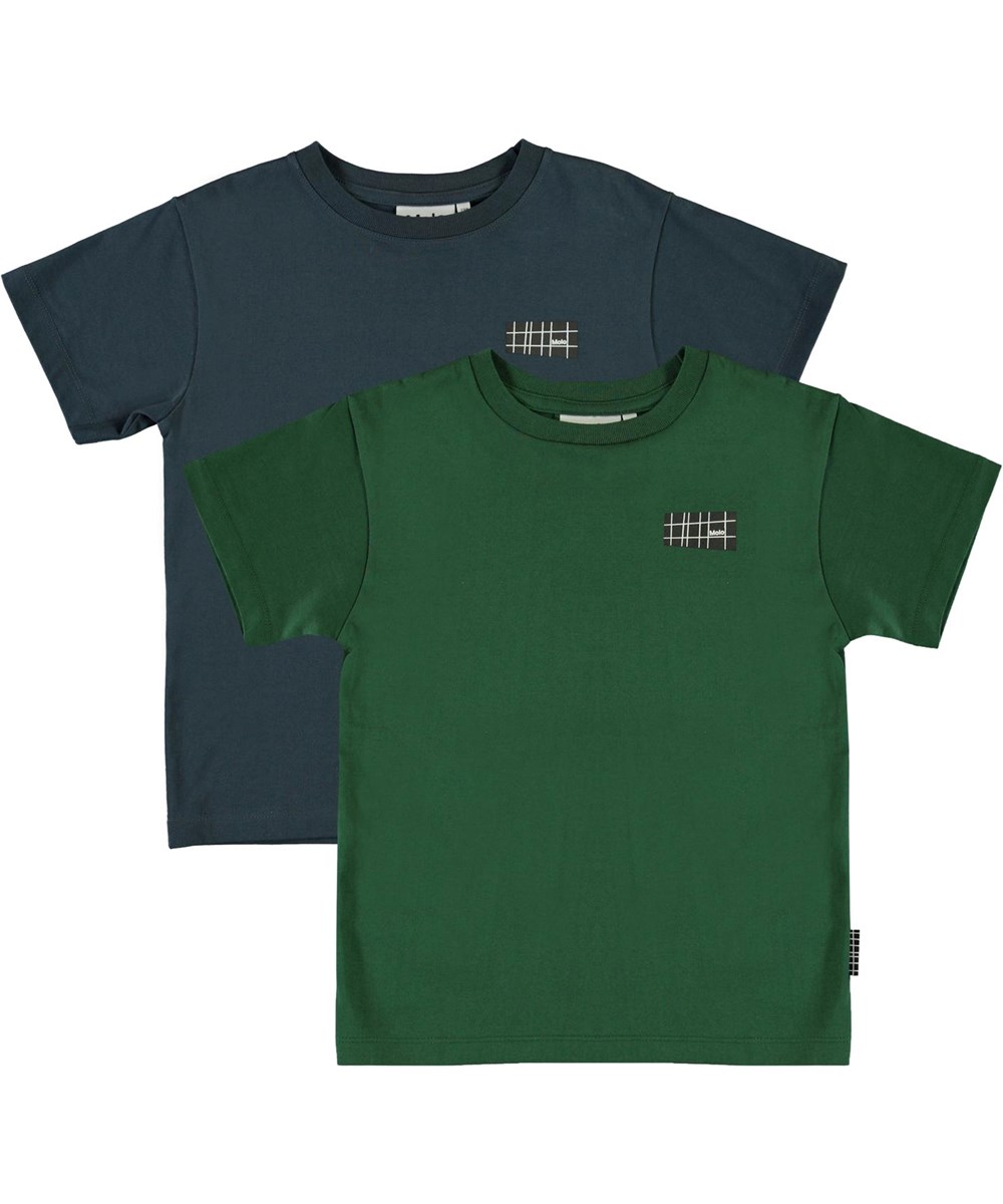 Rasmus 2-Pack - Eden - Organic 2-pack blue and green t-shirt