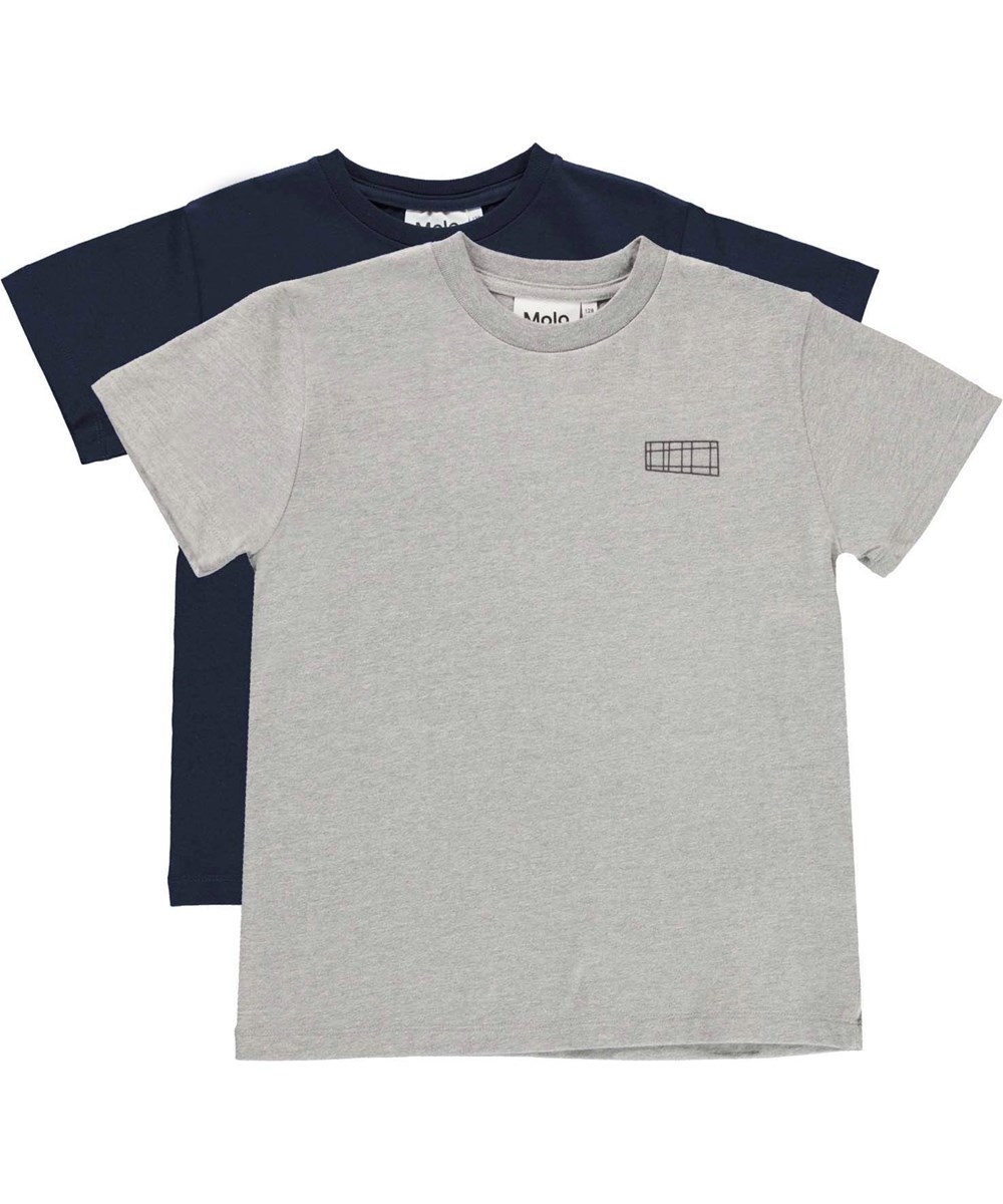 Rasmus 2-pack - Galaxy Grey - 2-pack orgainc t-shirt grey and blue