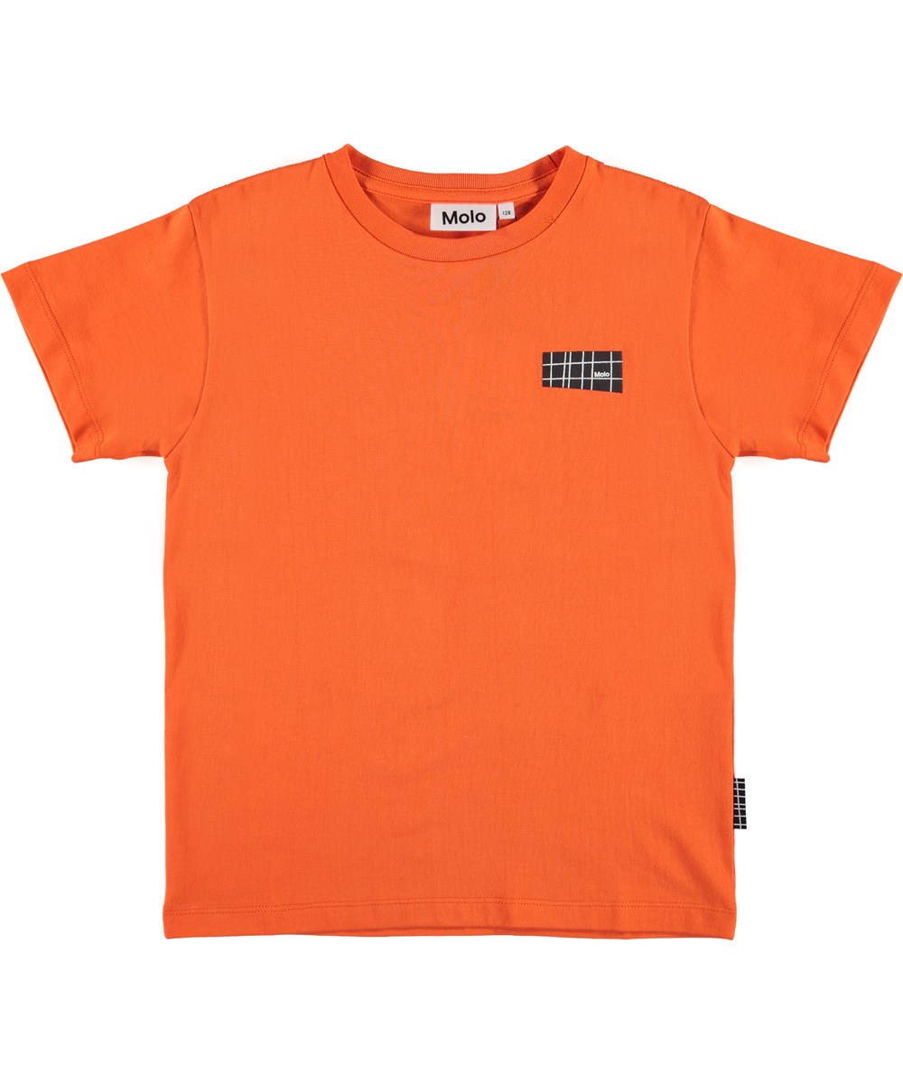 Rasmus - Signal Orange - Orange organic t-shirt