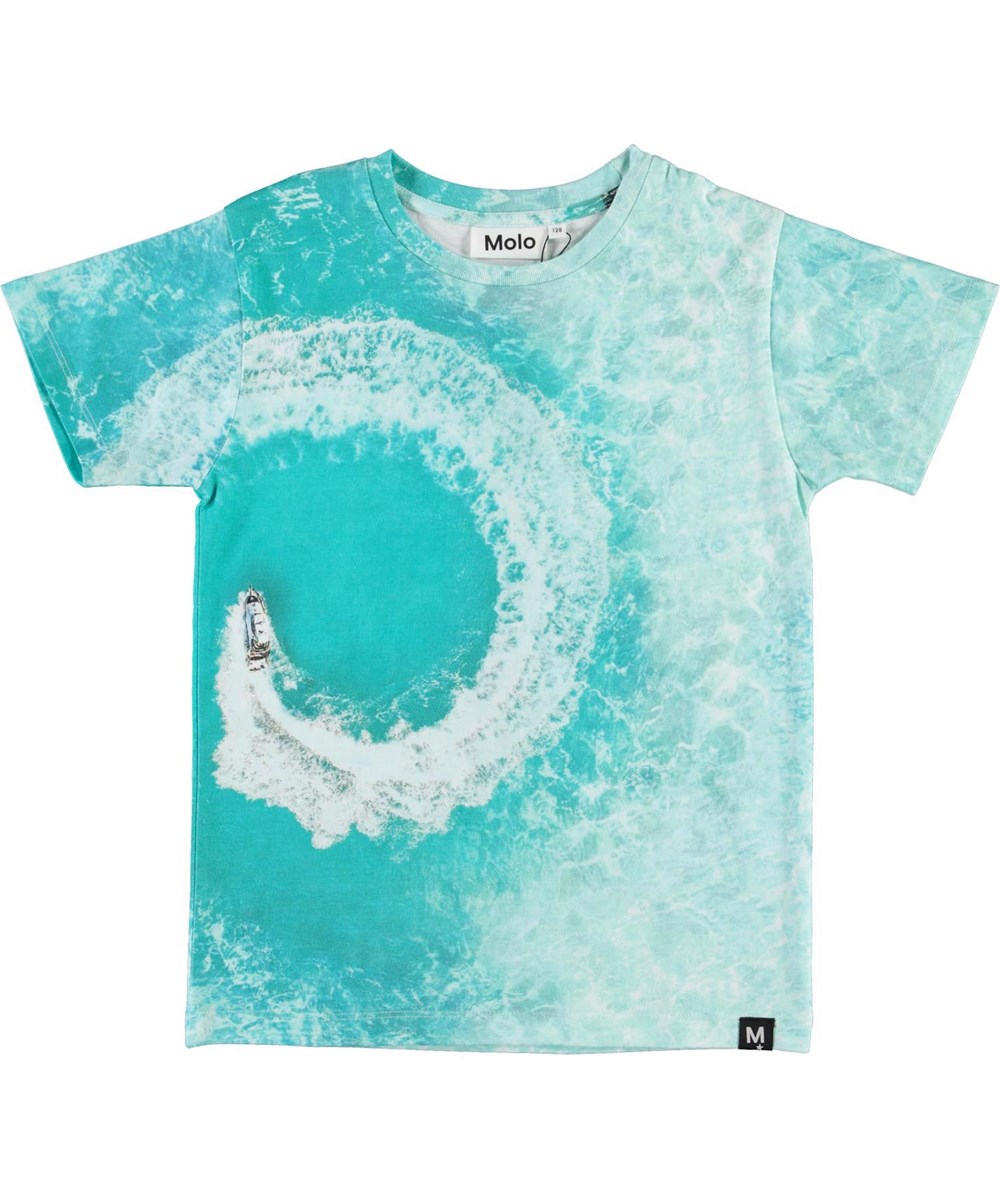 Raul - Boat Spin - Blue orgainc t-shirt with octopus
