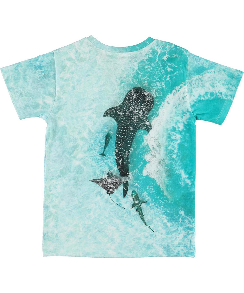 Raul - Boat Spin - Blue orgainc t-shirt with octopus