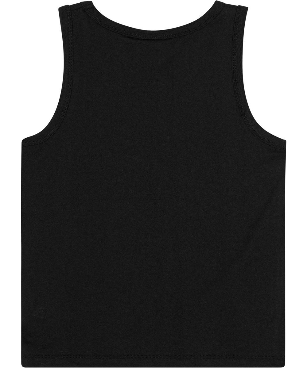 Rave - Pacific Basket - Black, organic tank top with basketball print