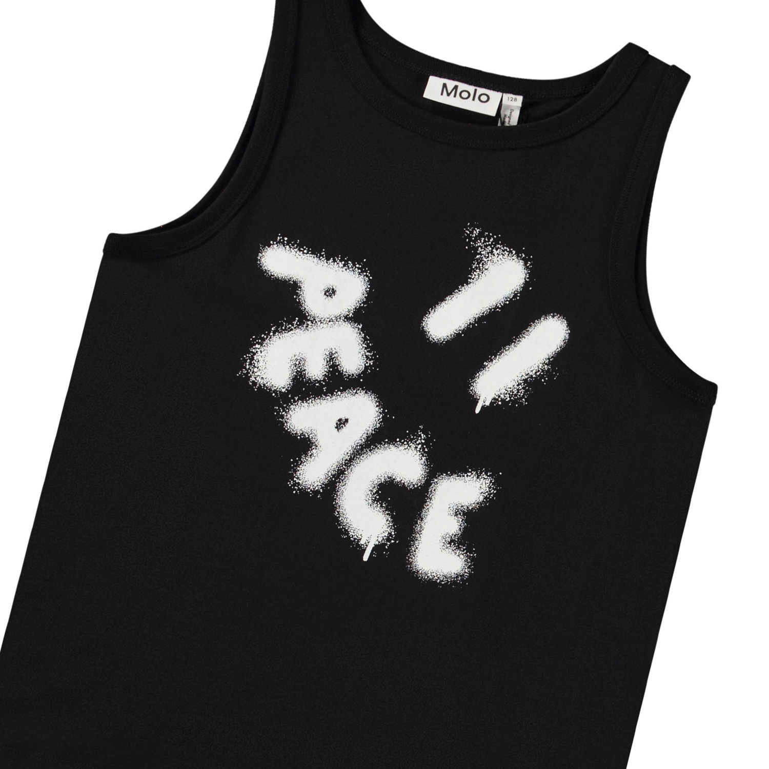 Rave - Black - Sleeveless top in soft organic cotton for children with ...