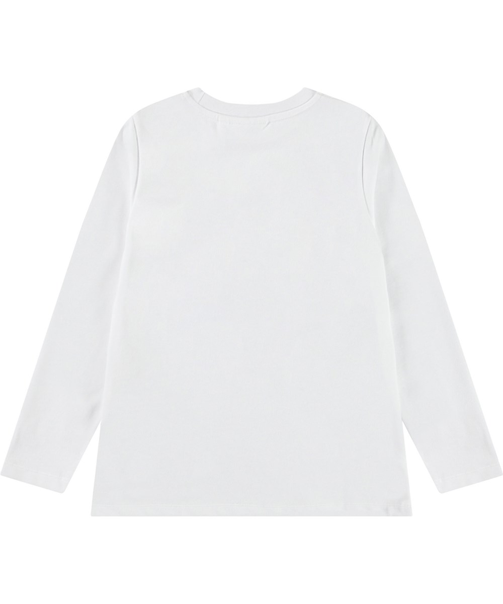 Reif - Goal Time - White long-sleeve top for children in soft organic cotton with long sleeves and ribbed neckline.