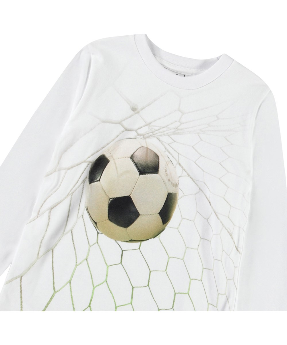 Reif - Goal Time - White long-sleeve top for children in soft organic cotton with long sleeves and ribbed neckline.