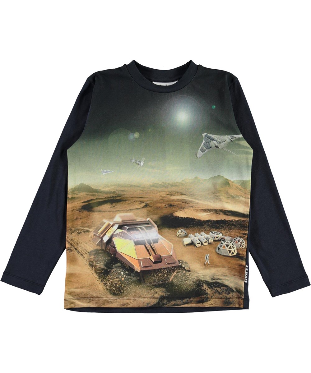 Reif - Mars - Black organic top with a print of Mars