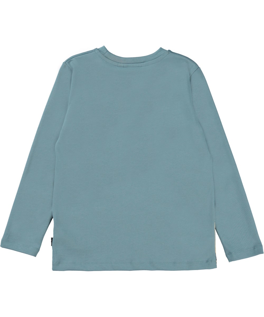 Reif - Mountain Leopard - Blue organic t-shirt with mountain leopard print