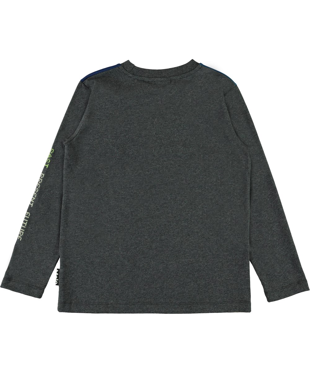 Reif - Past - Grey long sleeve top with a car print 