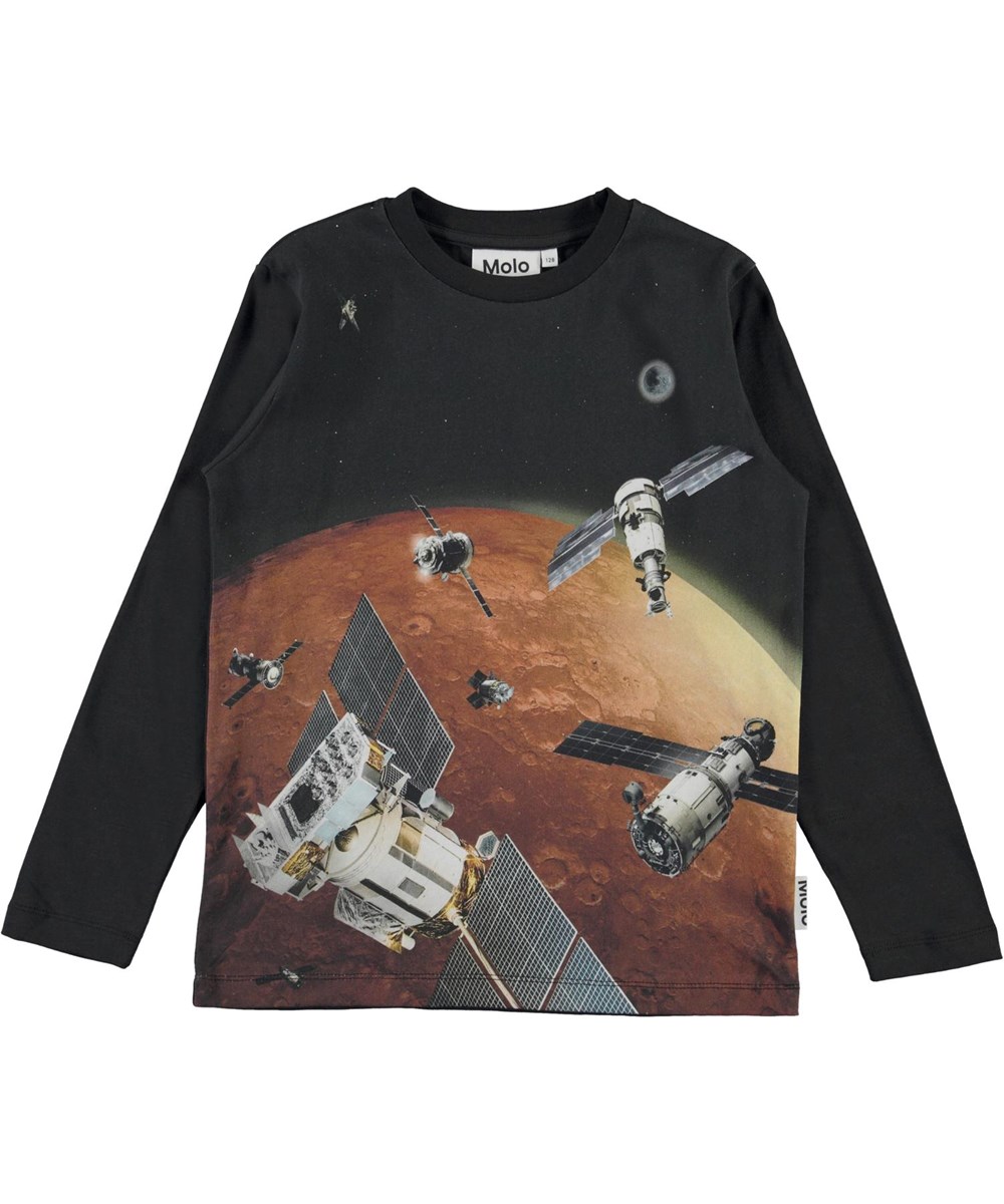 Reif - Satellites - Black organic top with satellite print