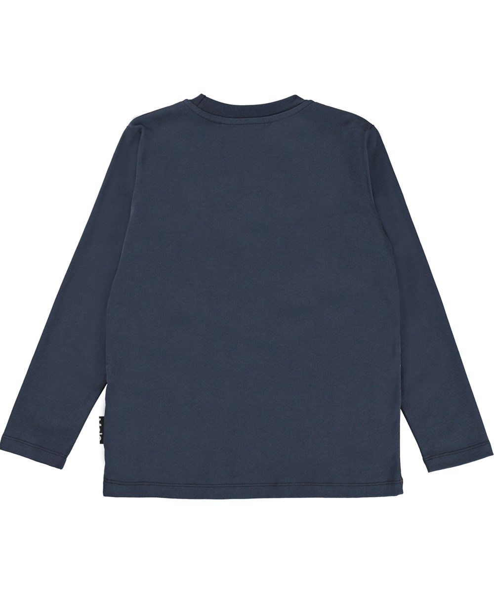 Reif - Two Wolves - Dark blue organic top with wolves