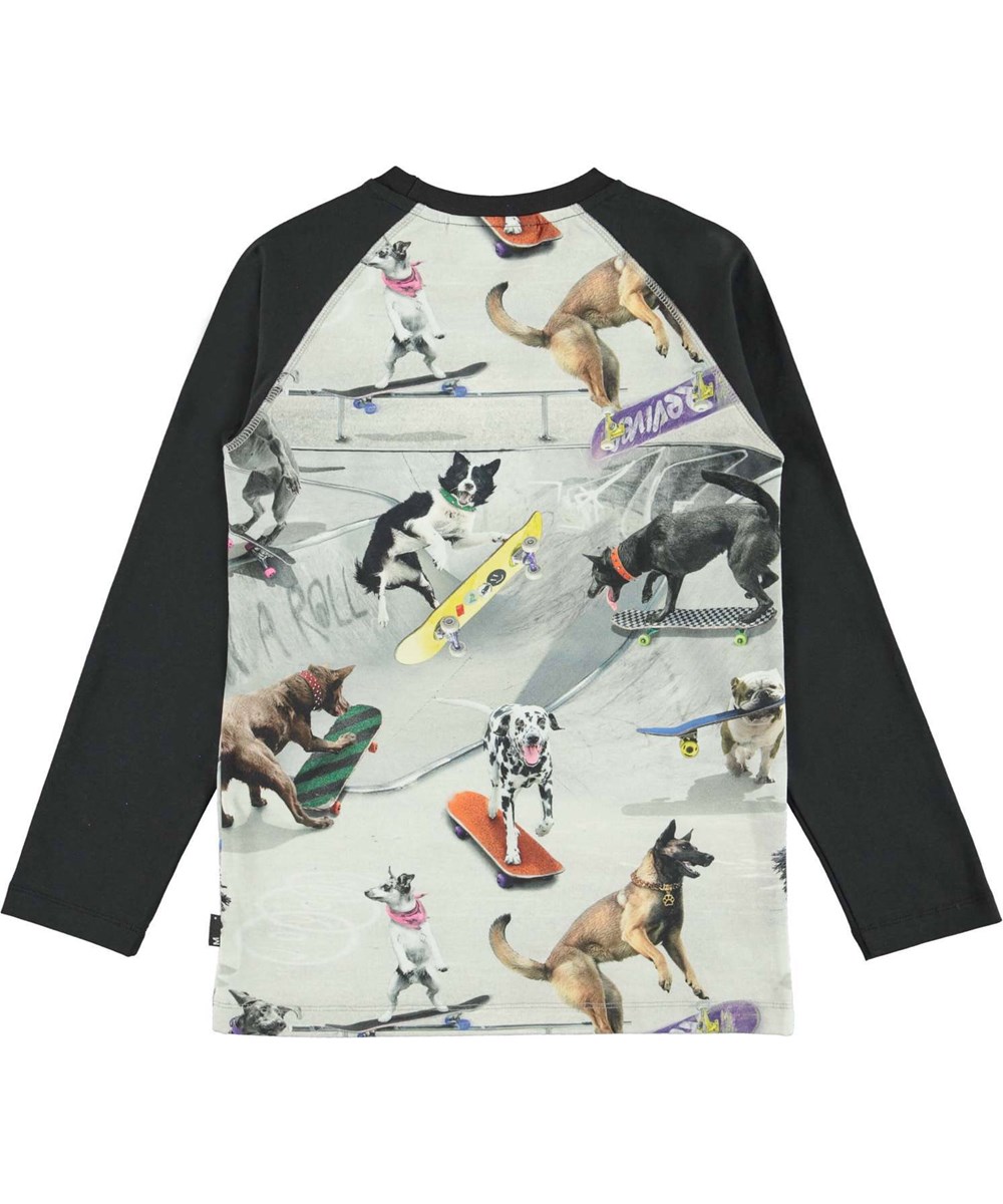 Remington - Doggy Town - Long sleeve, organic raglan t-shirt with dog skate print