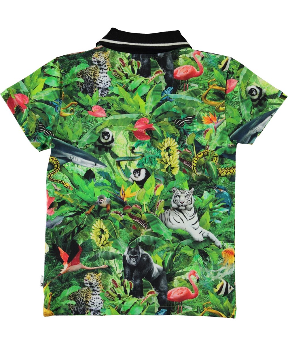 Ren - Fantasy Jungle - Organic polo t-shirt with animals