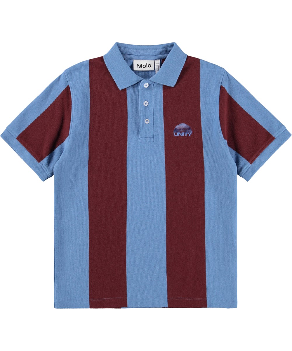 Reyo - Andorra Blue - Striped polo shirt for children made of organic cotton 
