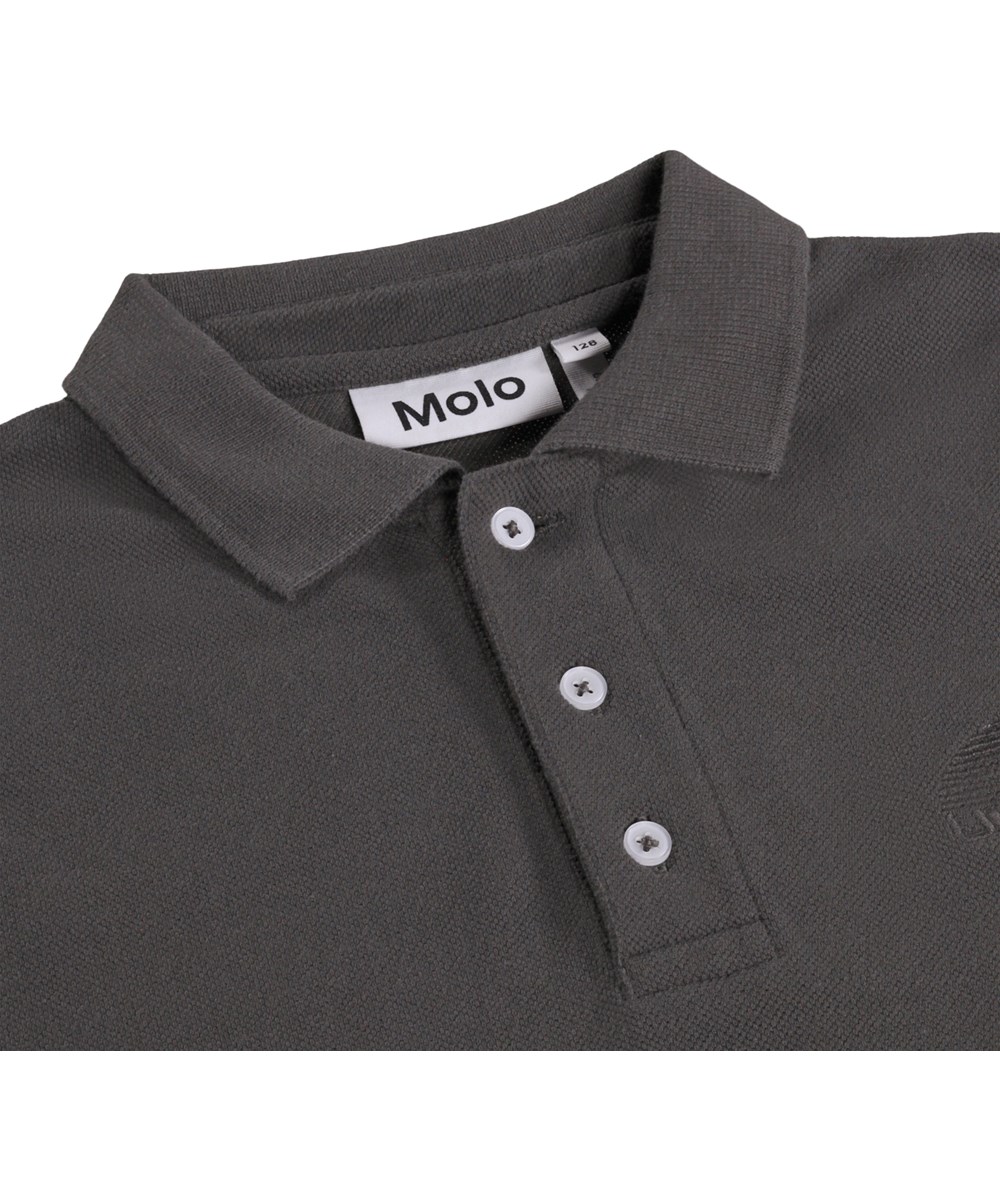 Reyo - Raven - Grey polo shirt for children made of organic cotton 