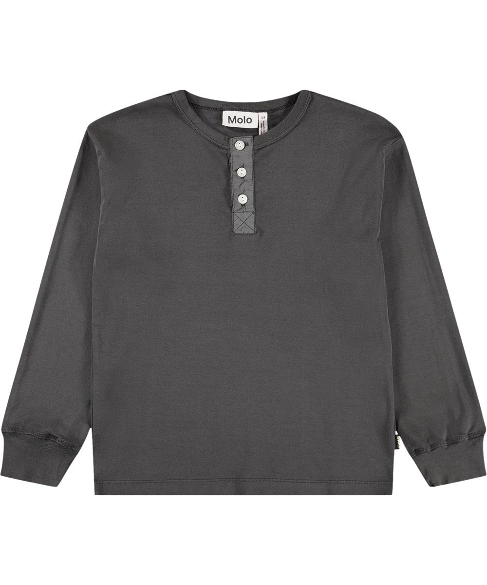 Riff - Raven - Grey long-sleeved top for children made of organic cotton 