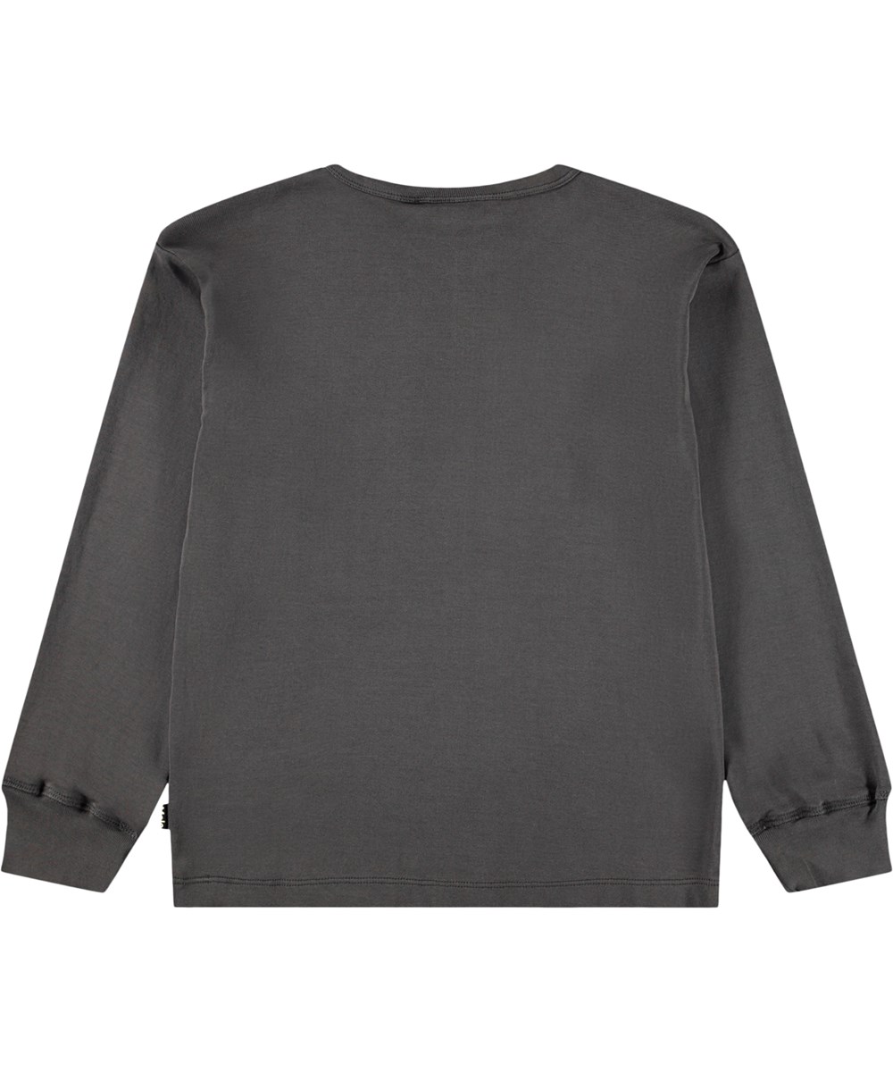 Riff - Raven - Grey long-sleeved top for children made of organic cotton 