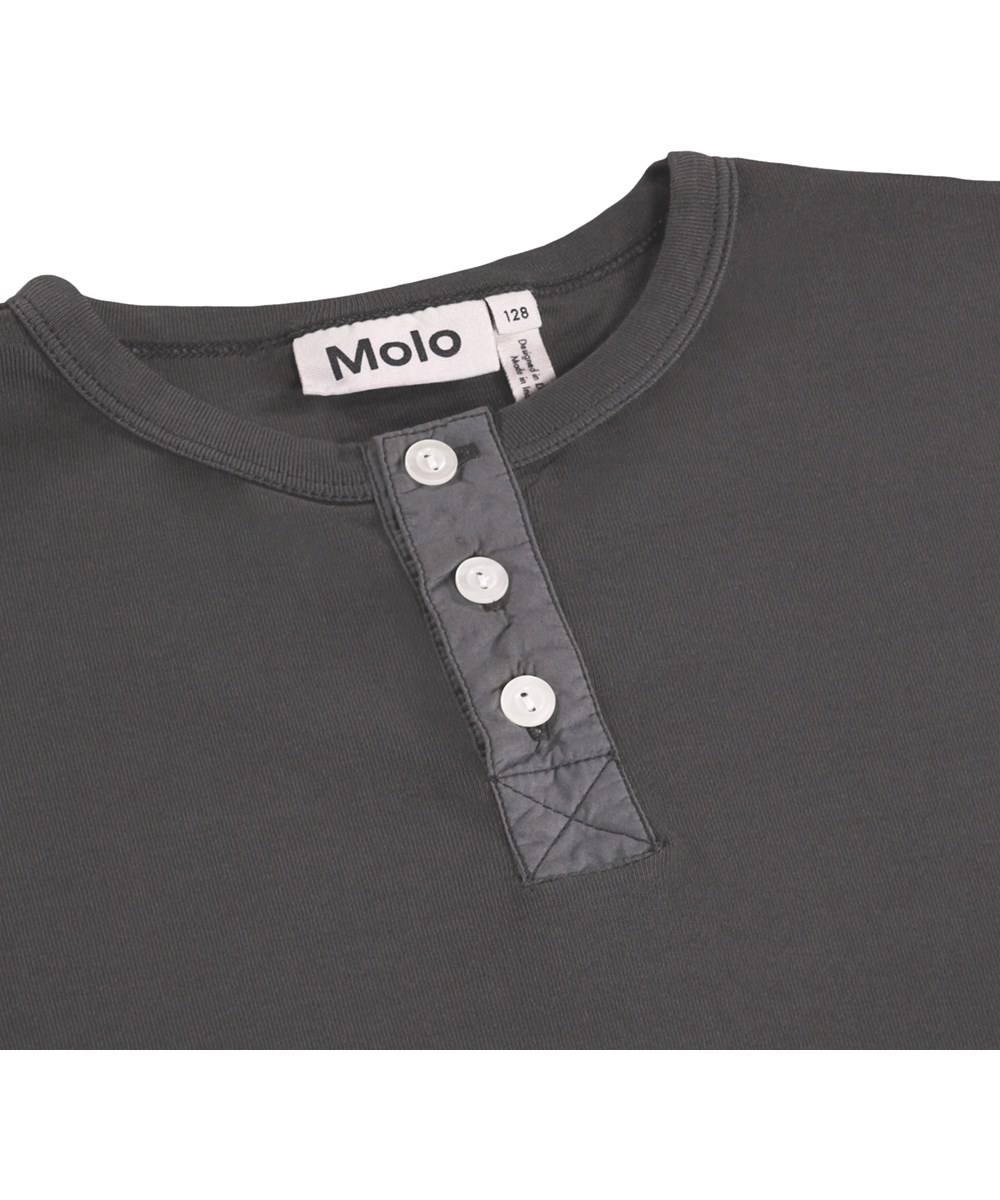 Riff - Raven - Grey long-sleeved top for children made of organic cotton 