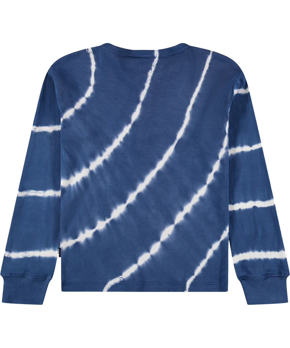 Riff - Swell Blue Dye - Blue and white tie-dye top for children made of organic cotton 