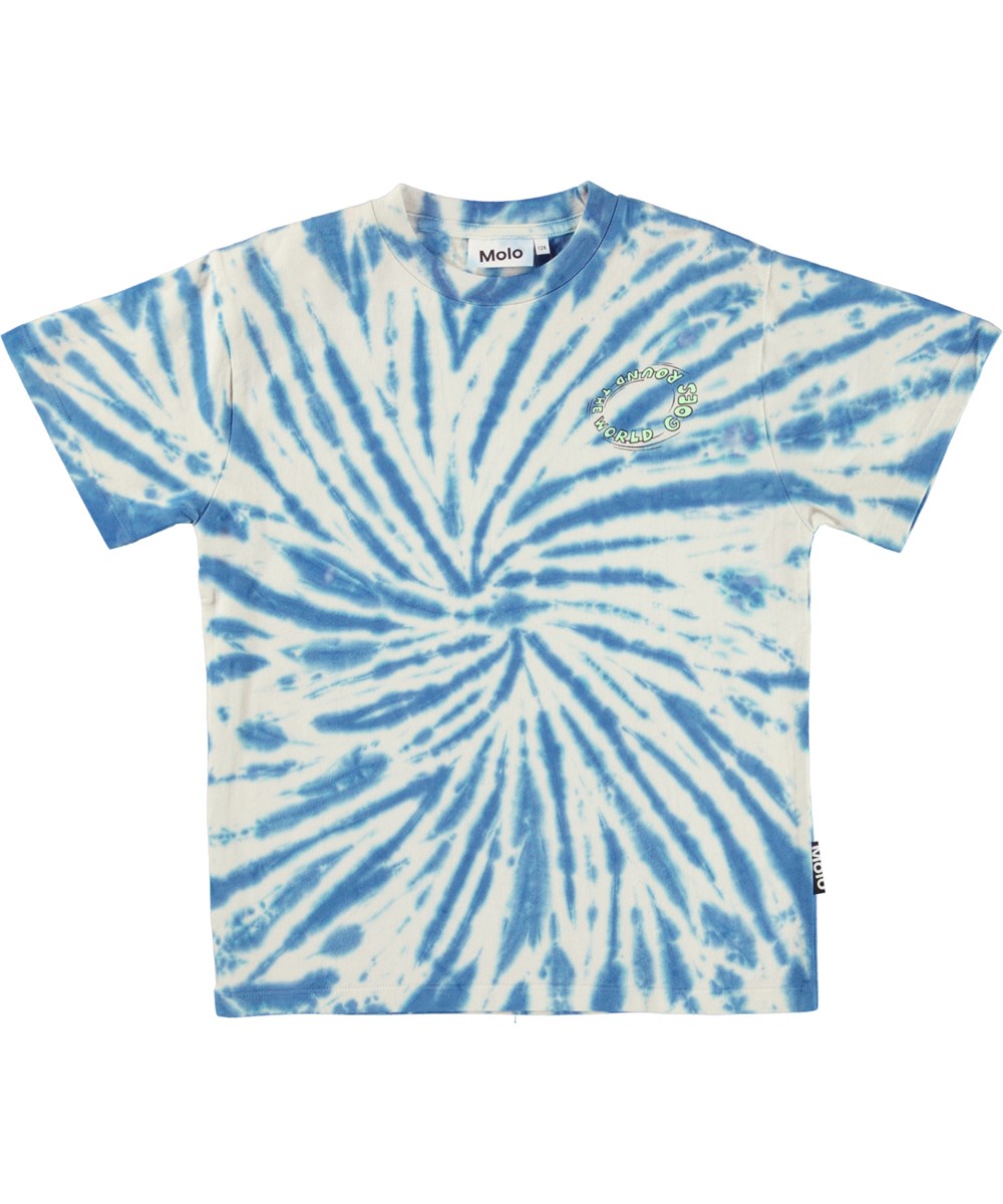 Riley - Astro Swirl - Organic t-shirt with blue tie dye 