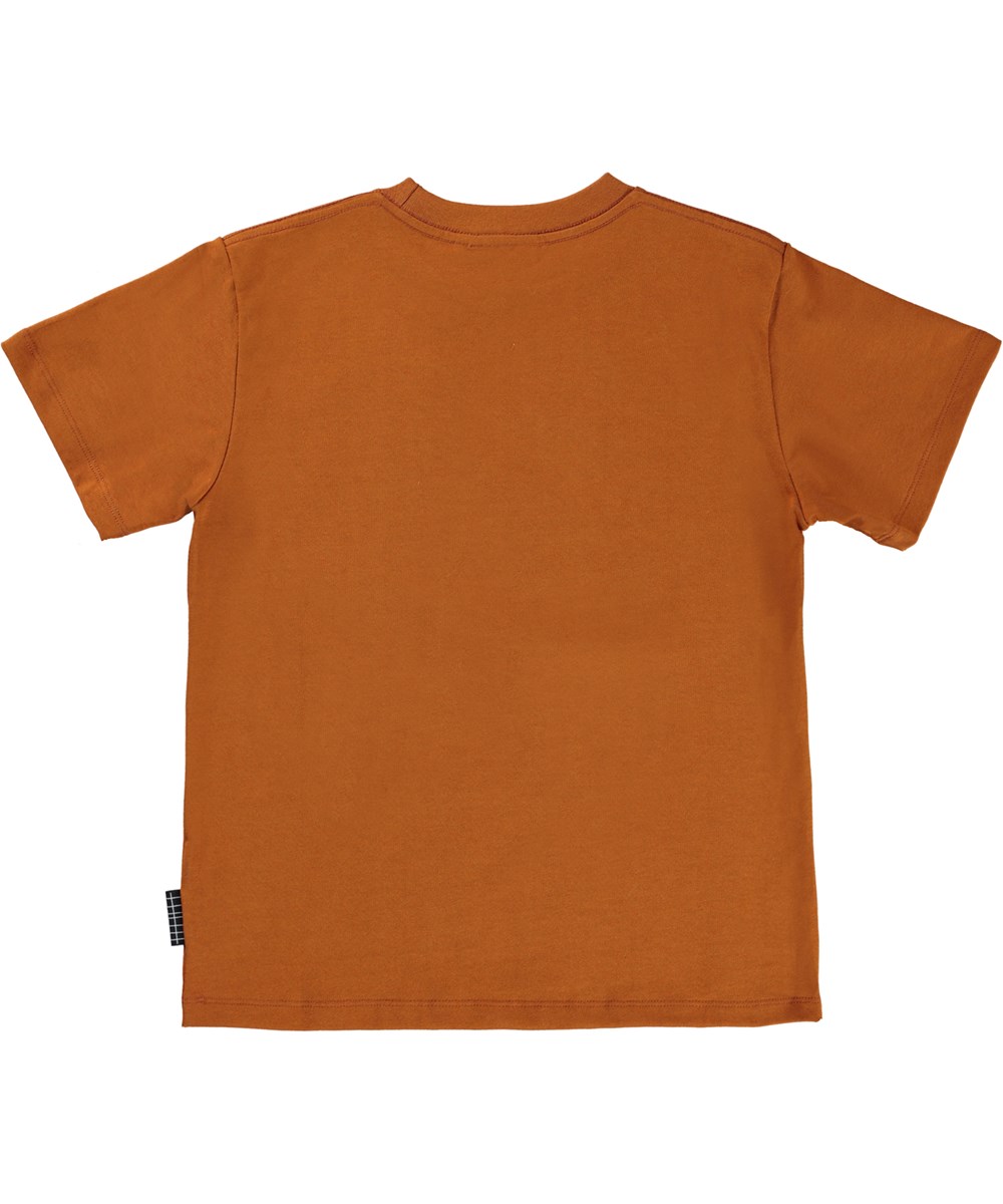 Riley - Wild Ridin - Brown organic t-shirt with skater print