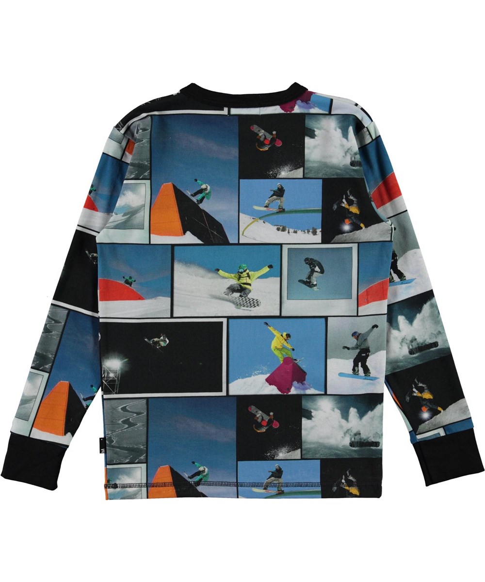 Rill - Snowboarders - Long sleeve organic t-shirt with snowboarder