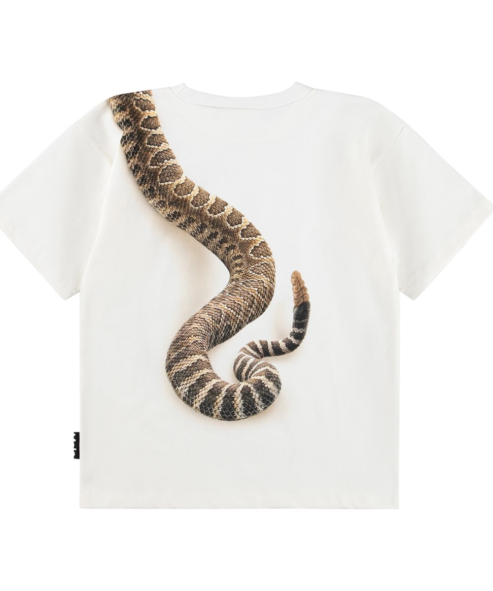 Rillo - Rattle Snake - White T-shirt for children made of organic cotton 