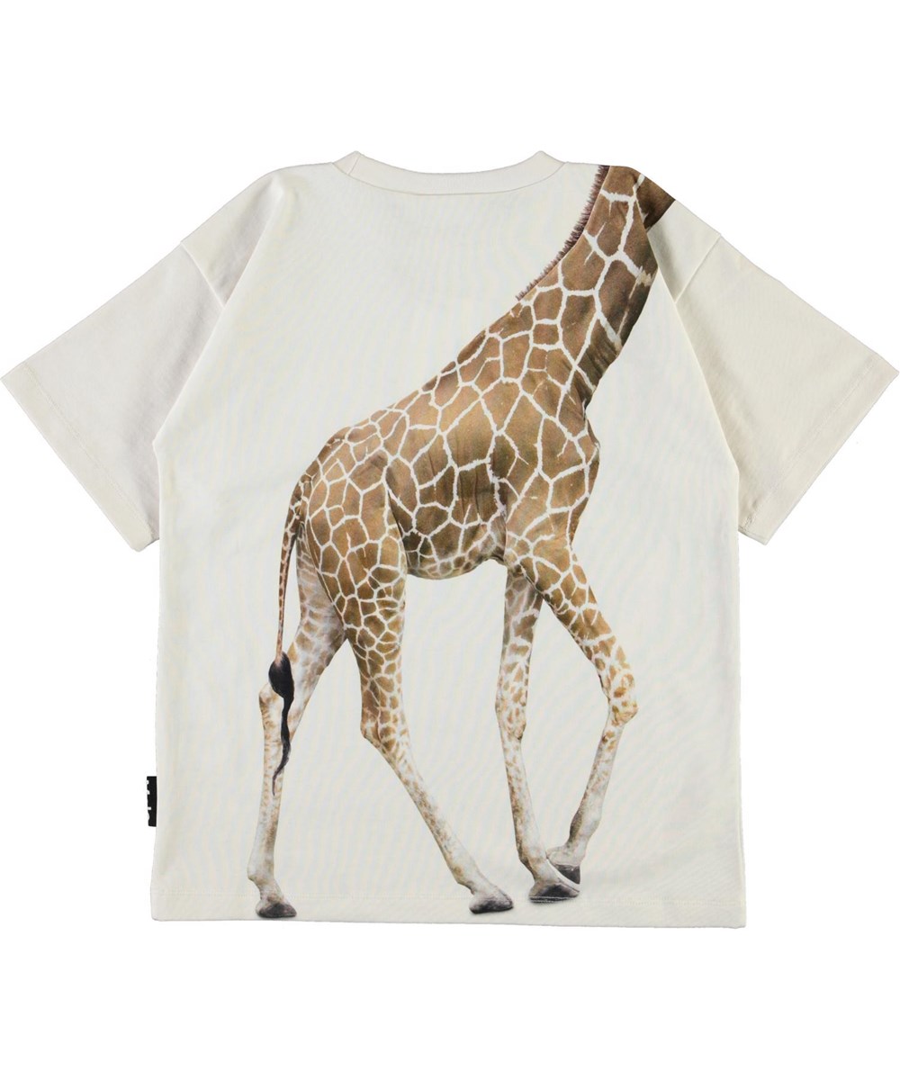 Rillo - White Star - Organic t-shirt with giraffe