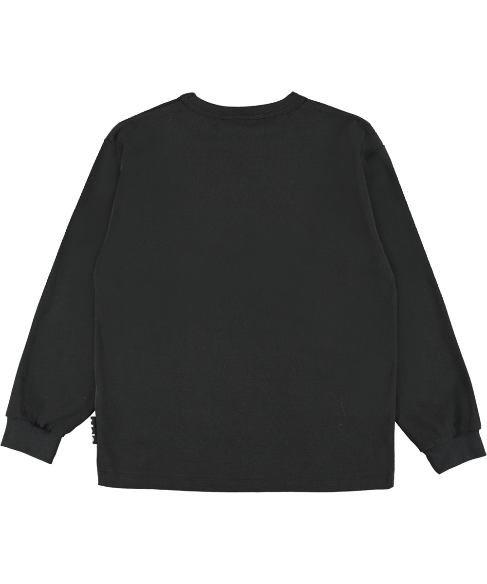 Rin - Forest Party - Black organic top with dancing animals 