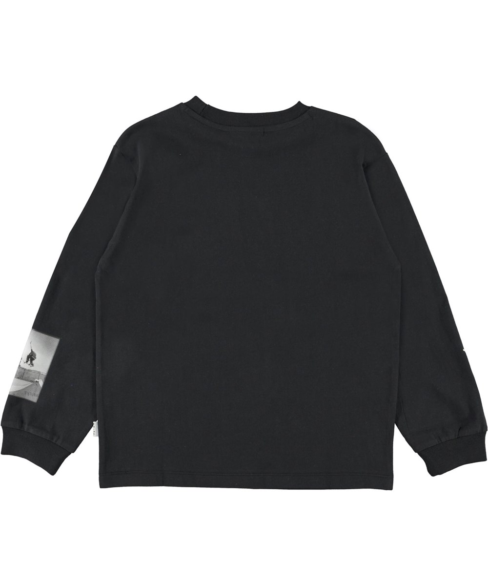 Rin - Skate Collage - Black organic top with skate print