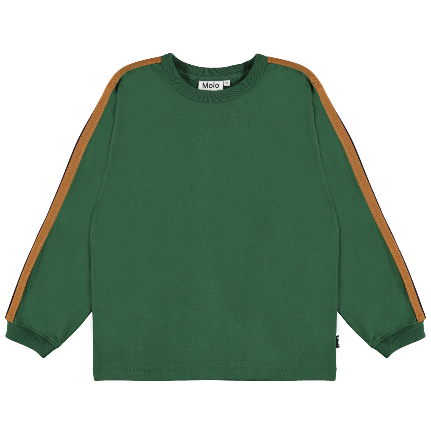 Rinny Eden Green organic top with stripes on the sleeves Molo