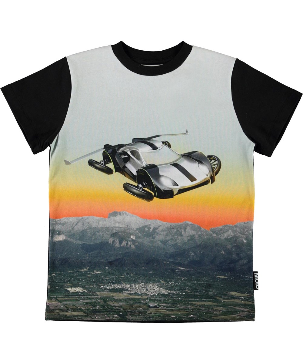 Road - Hover Car - Organic t-shirt with a flying car 