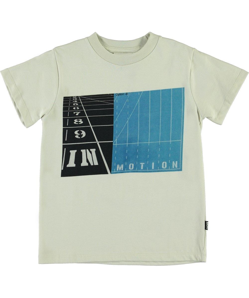 Road - In Motion - White organic t-shirt sports print