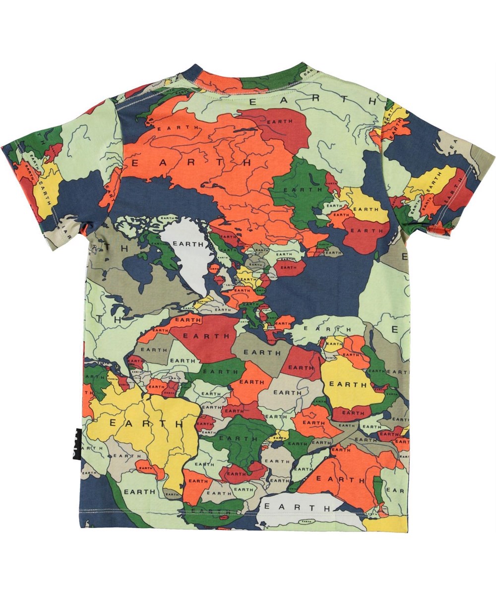 Road - Pangea Map - Organic t-shirt with map of the world