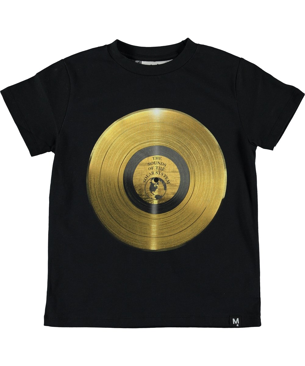 Road - Solarsystem Sounds - Black t-shirt with gold plate.
