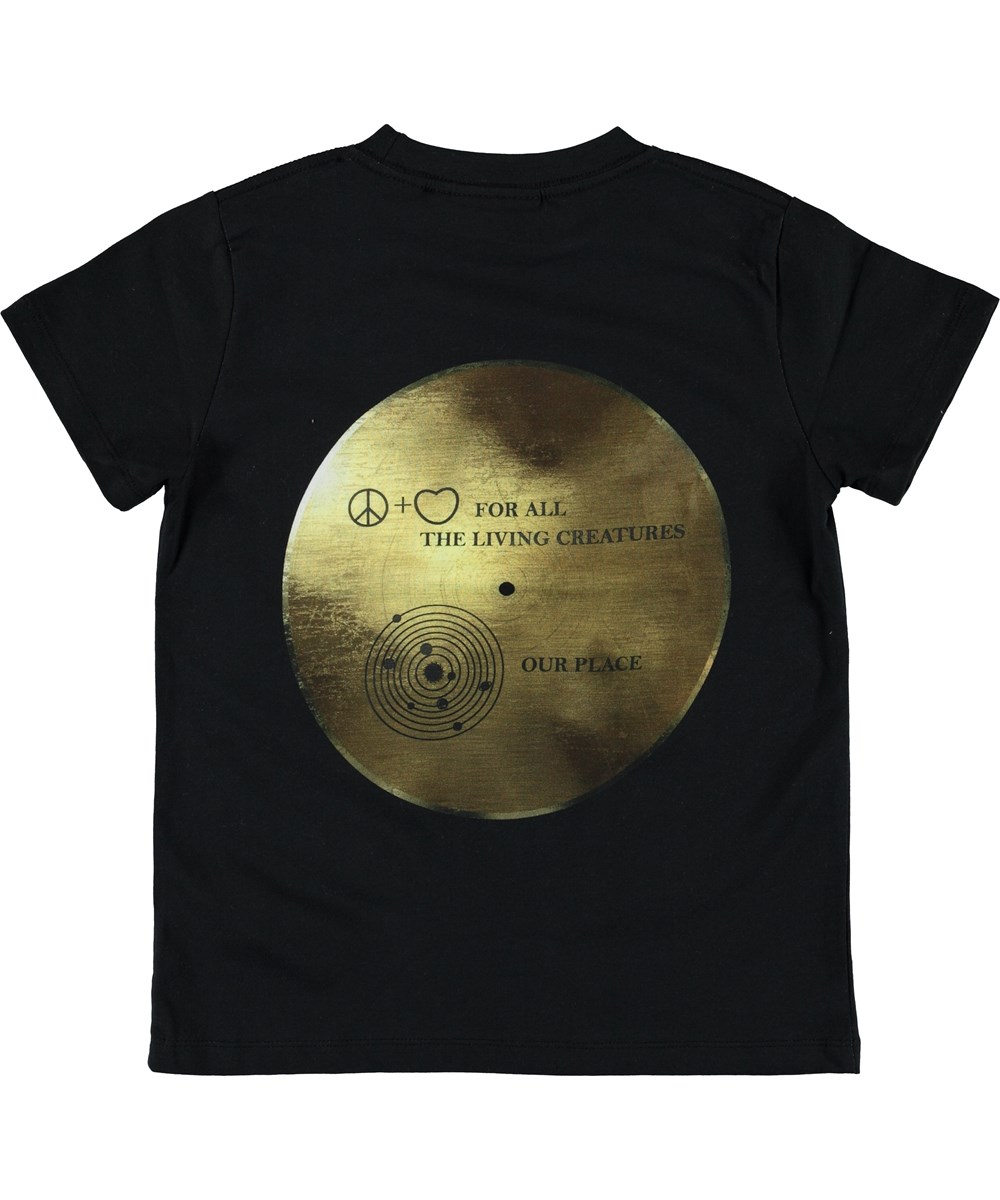Road - Solarsystem Sounds - Black t-shirt with gold plate.