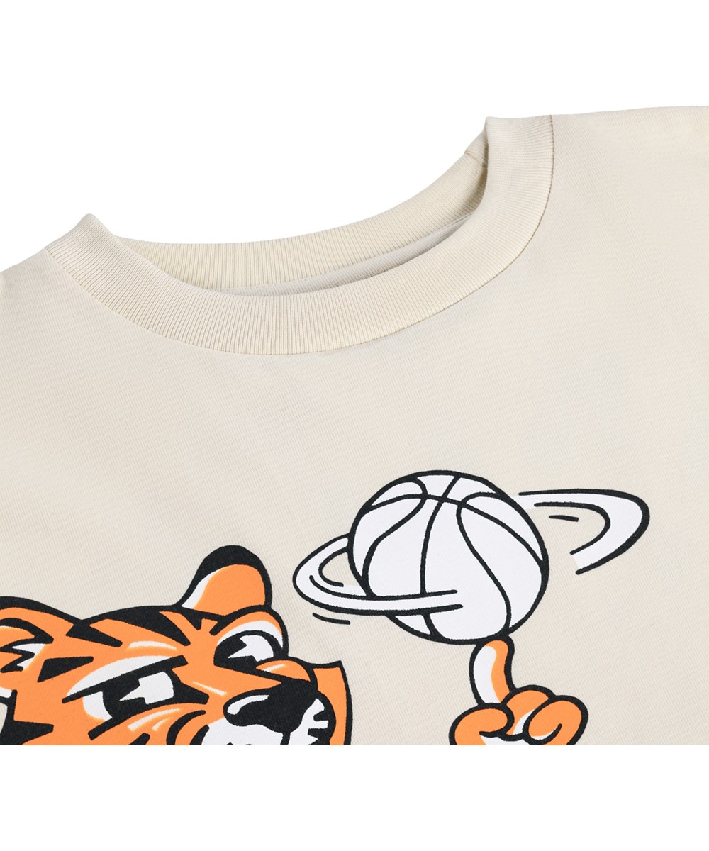 Rodney - Basket Mascots - Beige T-shirt for children made of organic cotton