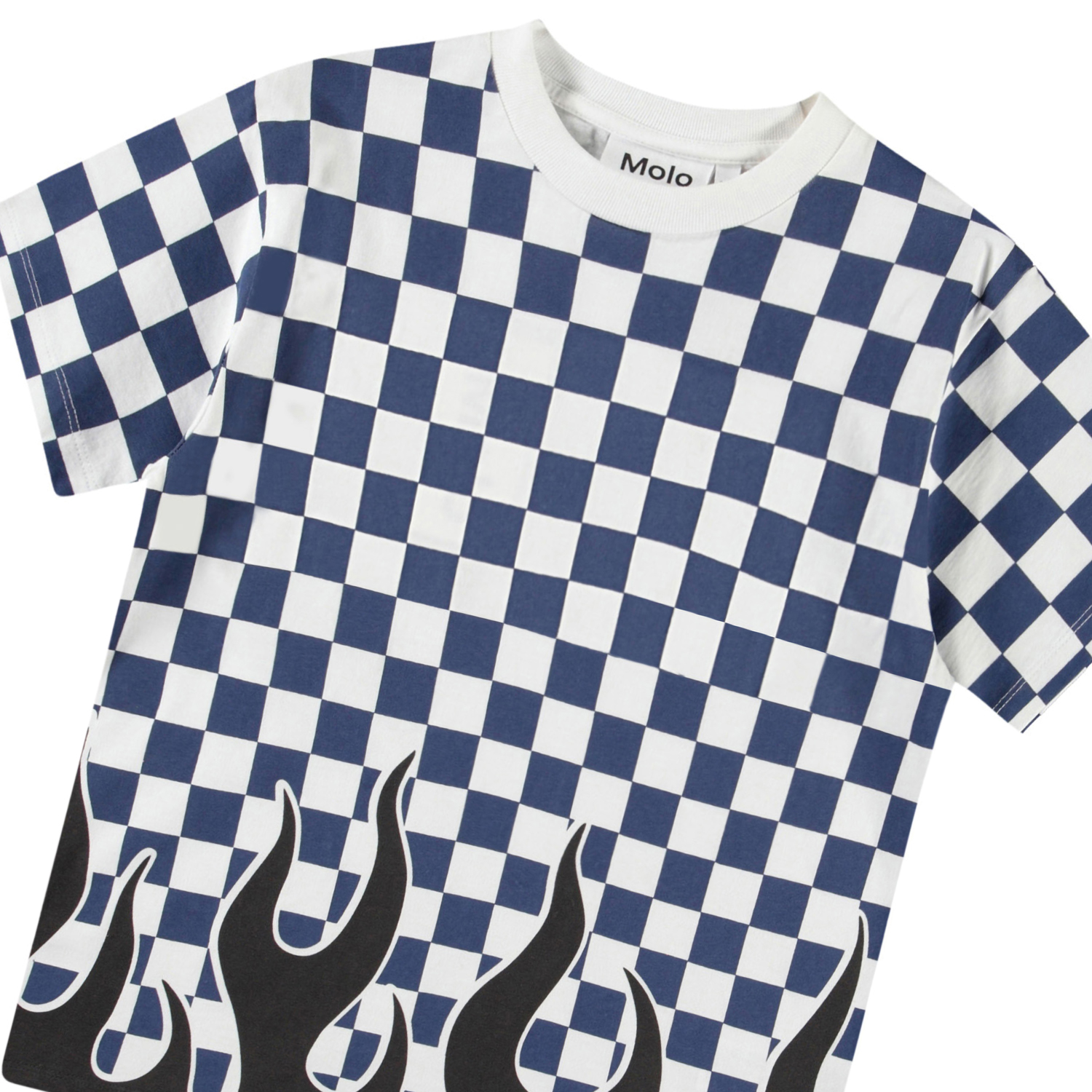 Rodney - Blue Check - White and blue checkered t-shirt with