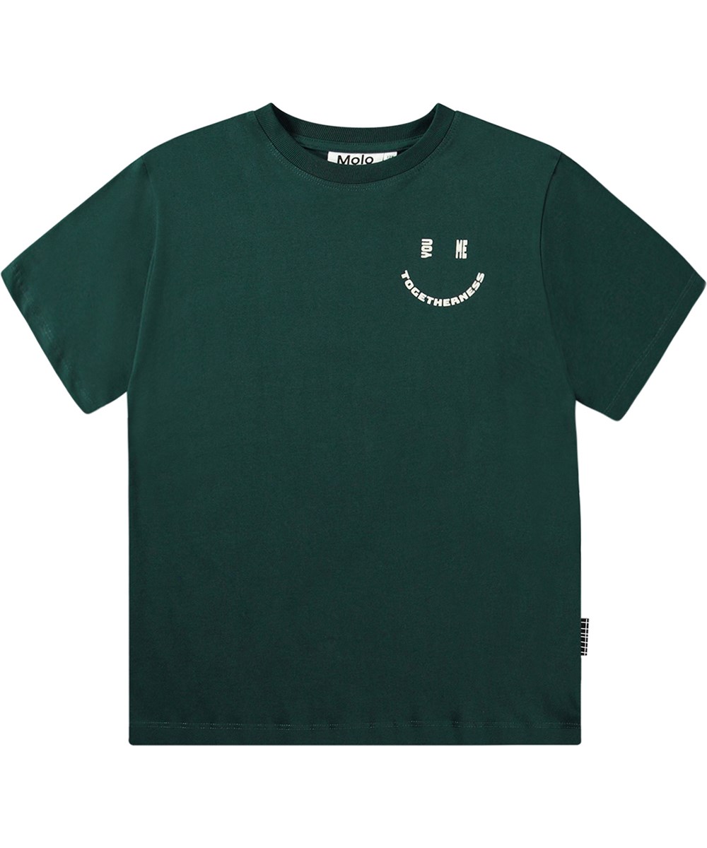 Rodney - Ponderosa Pine - Oversized green T-shirt with "You Me Togetherness" text print.